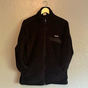 Women’s Patagonia Full Zip Sweater with Pockets Black Size XL